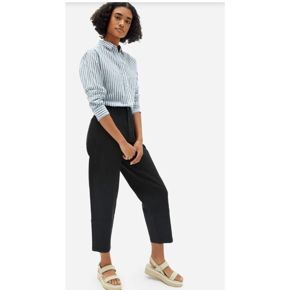 Everlane Pants - NWT Everlane 12 Utility Barrel Cropped Pants Womens Organic Cotton Tapered Black